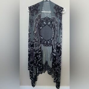 Elegant Black and Gray paisley pattern Vest